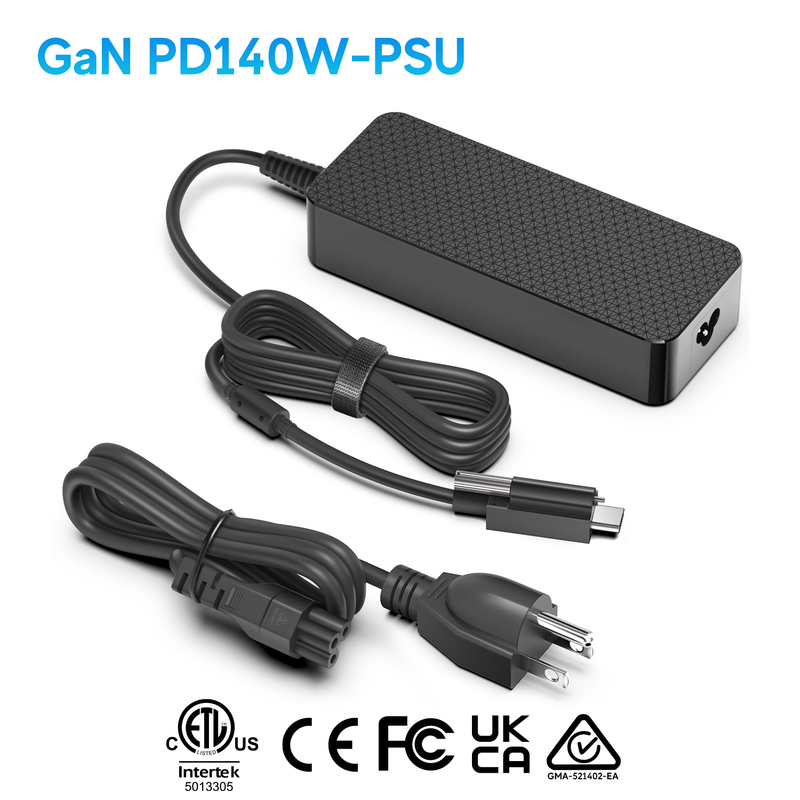 GaN 140W USB C Power Adapter PSU with Screw Lock