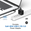 Portable Smart GaN 45W USB Type-C PD3.0 With 2 ports Charger 