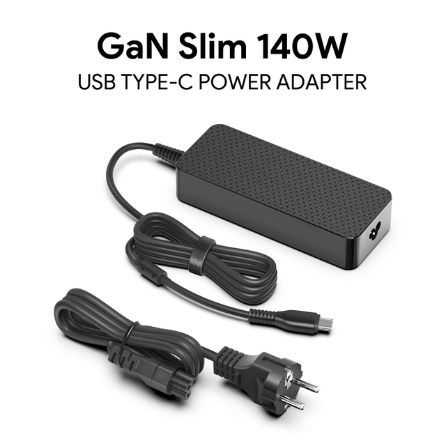 GaN 140W USB C Cypress PD3.1 Power Adapter PSU