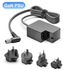 Smart GaN 12-48V 144W Max power adapter with universal plugs 