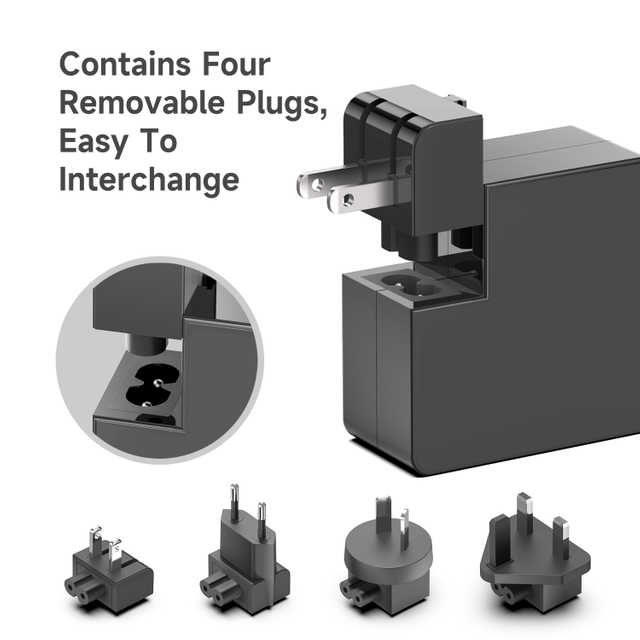 USB-C PD 65W Power Adapter with universal plugs