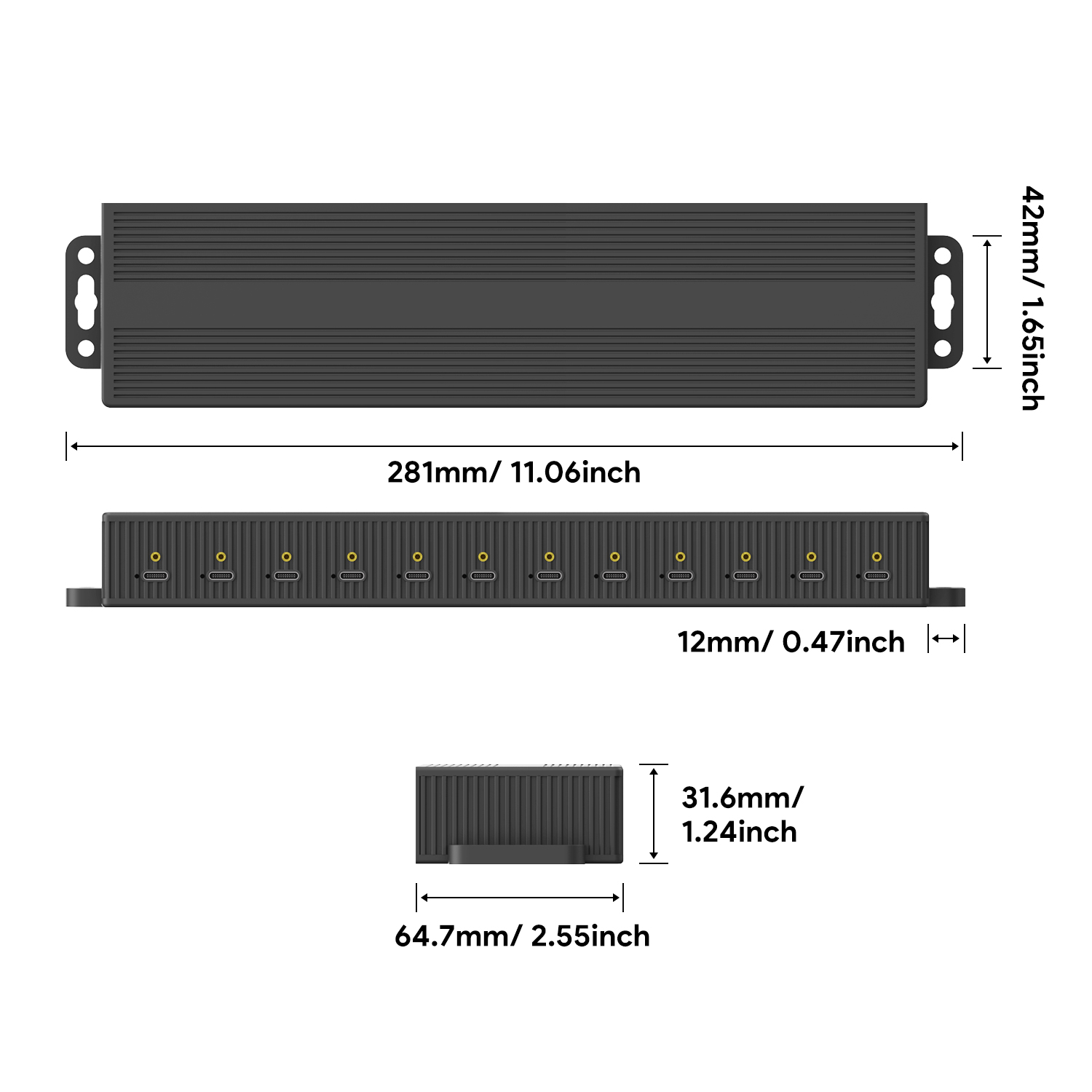 USB C Charing Hub 12 Ports