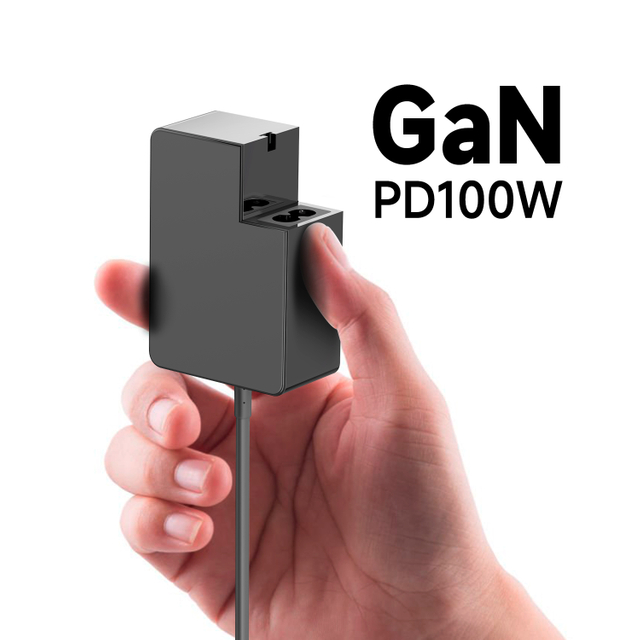 Universal GaN 100W USB CPD power adapter with built in USB C cable