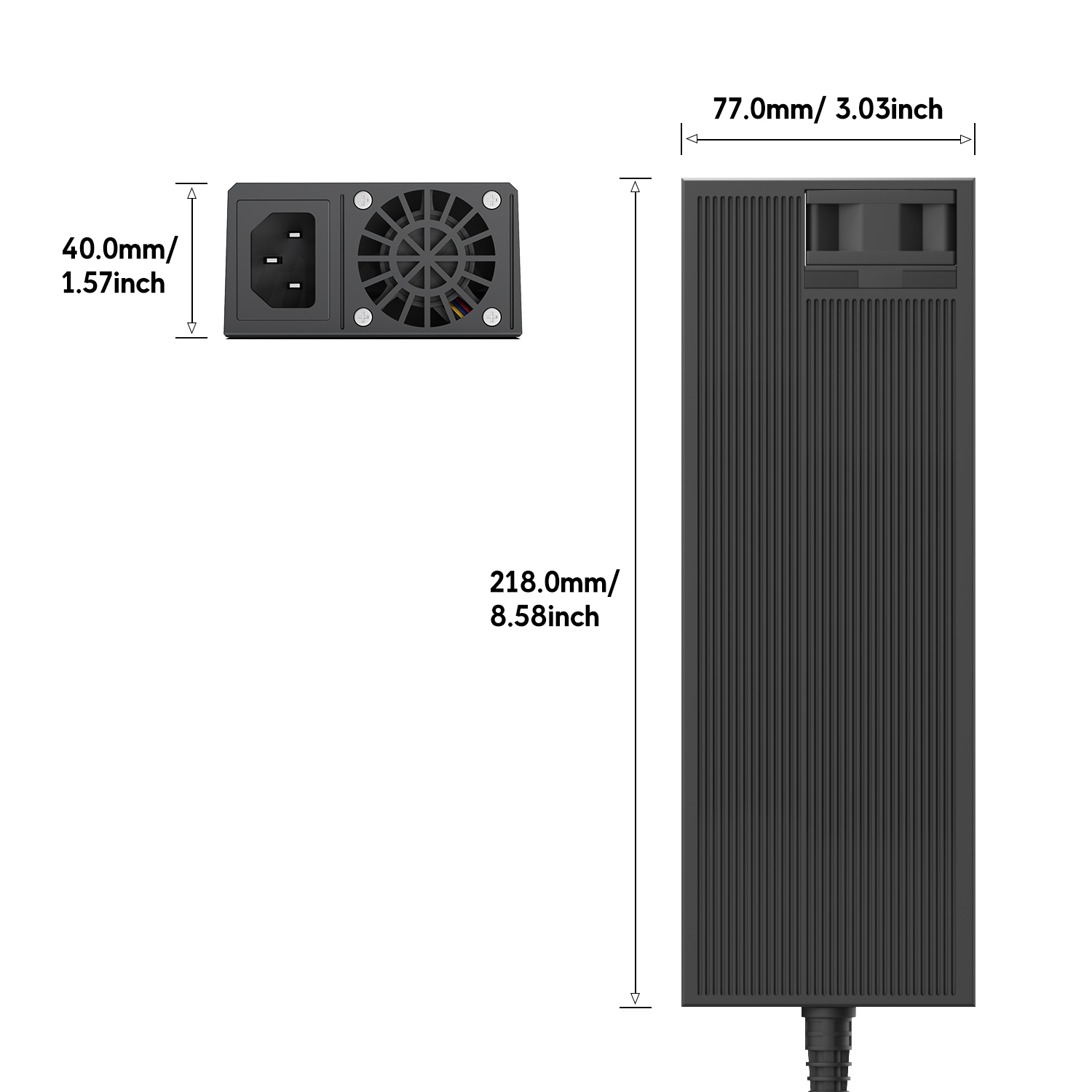 GaN 20V28A 560W AC DC Power Adapter with A Fan