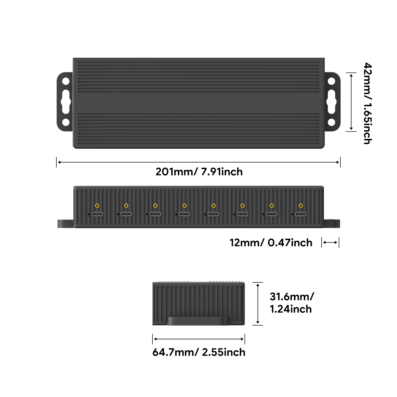 USB C Charing Hub 8 Ports